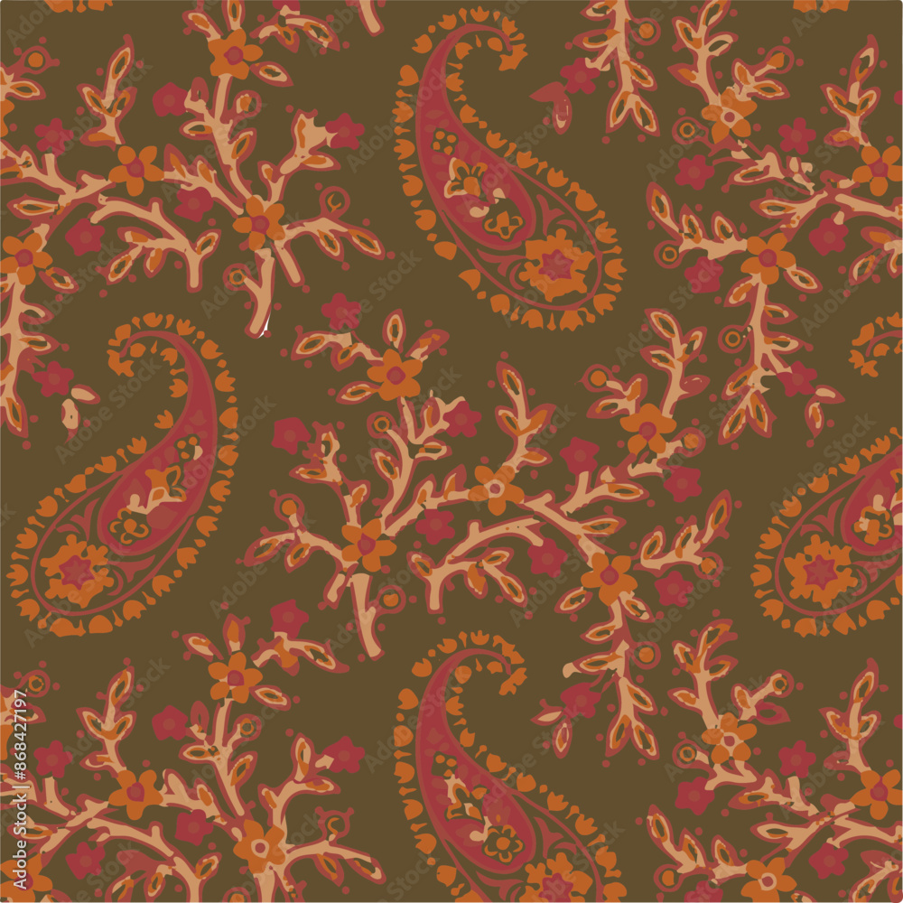 vector seamless traditional asian paisley pattern vector seamless traditional asian paisley pattern
