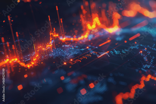 Screenshots of interactive quizzes or stock market graphs showing progress and success
