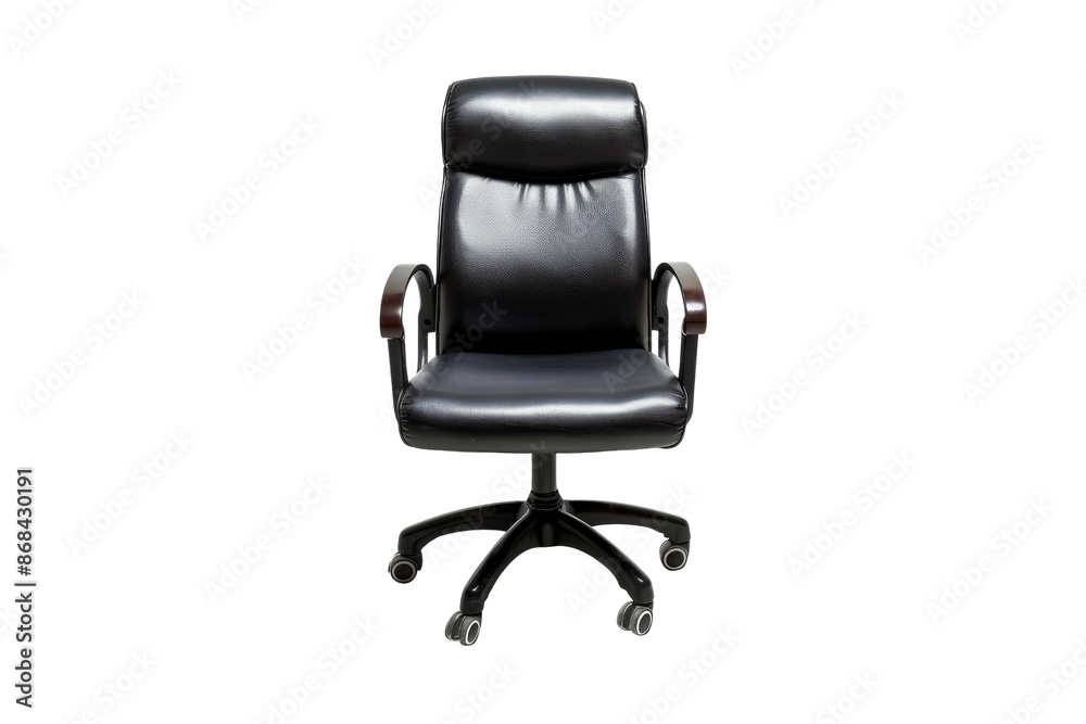 Black Leather Office Chair with Casters Black Leather Office Chair with Casters