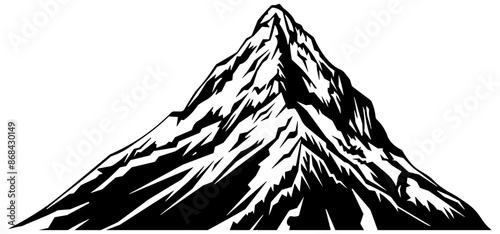 black silhouette of a mountain without background