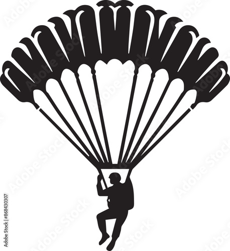 Parachute Paragliding Design Vector
