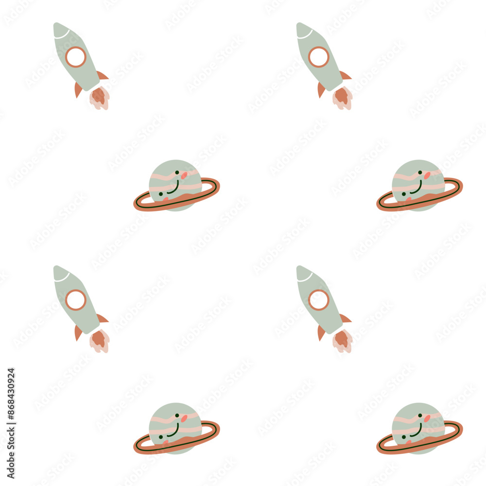 Childrens adventure pattern with cosmic objects and galaxy elements, cute planets. Seamless background with doodle space elements. Childrens pattern with cute cartoon characters. Childrens adventure pattern with cosmic objects and galaxy elements, cute planets. Seamless background with doodle space elements. Childrens pattern with cute cartoon characters.