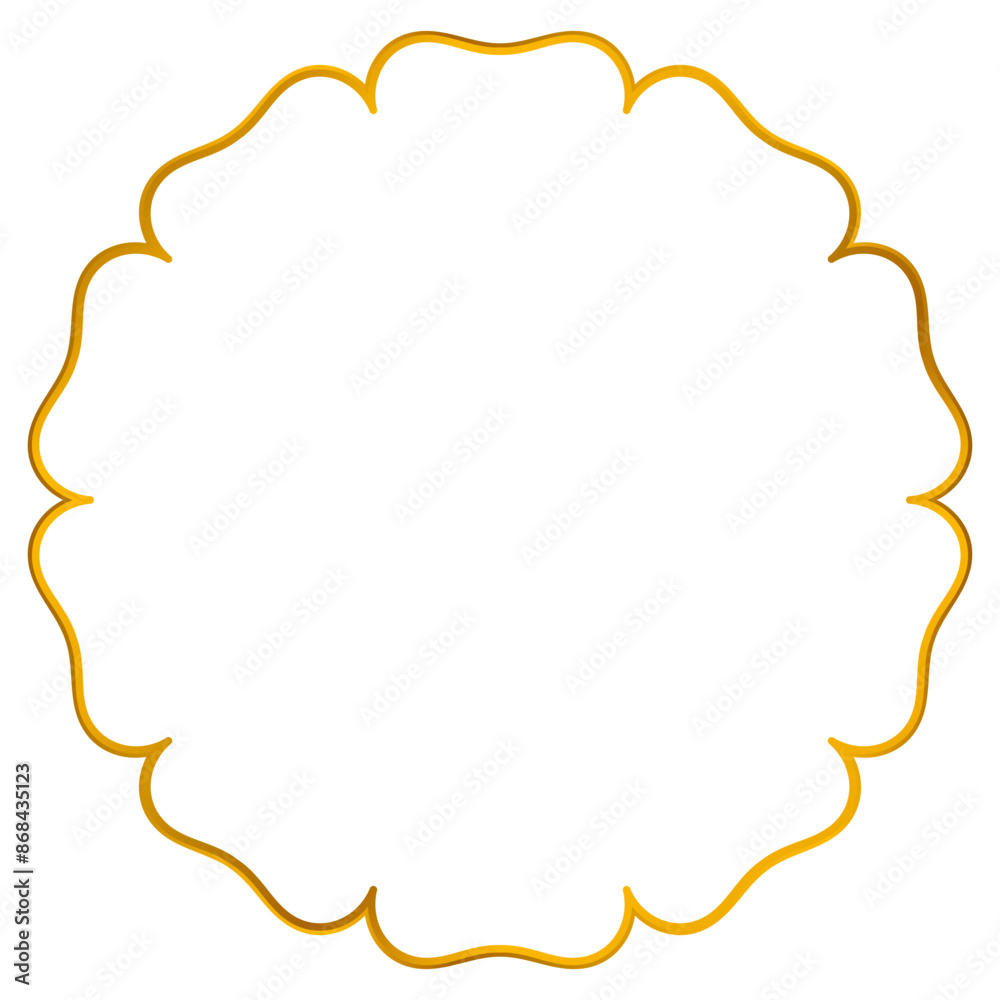 Aesthetic gold metallic round frame Aesthetic gold metallic round frame