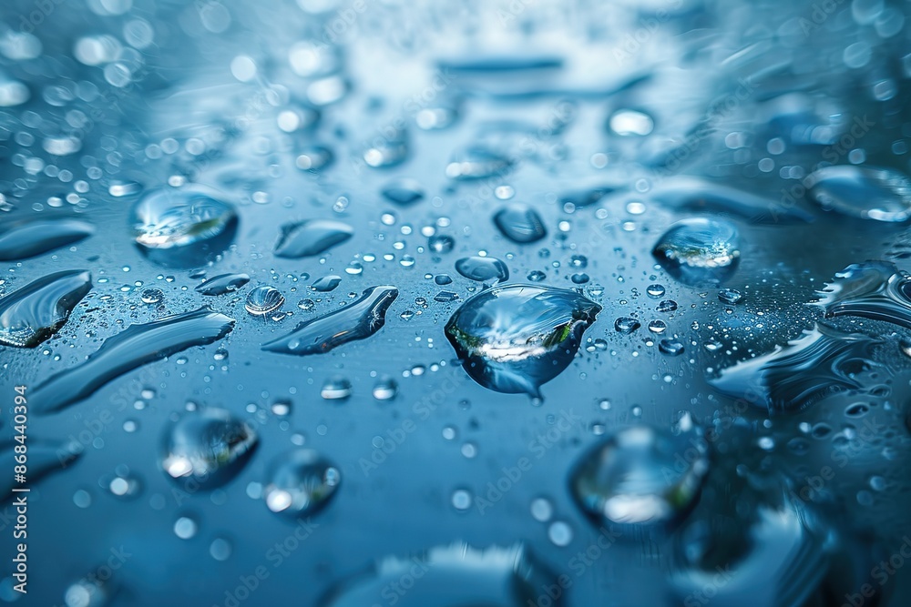 A close up of water droplets on a surface