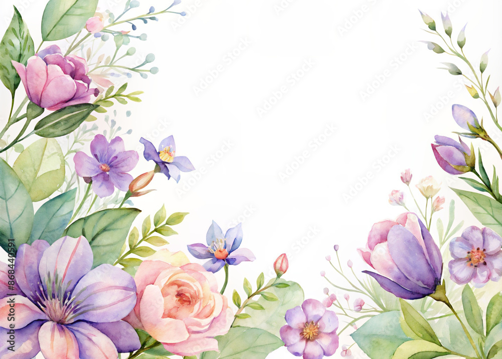 background with flowers frame and white space for text background with flowers frame and white space for text