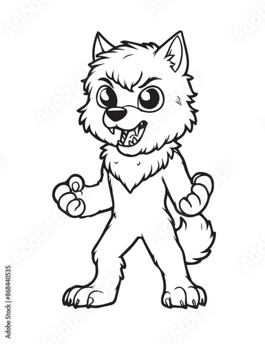 Illustration Coloring draw popular ghost werewolf man black and white version good for kids