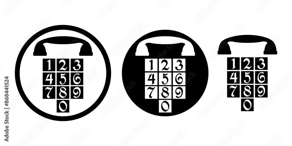 Fototapeta premium Retro telephone. Handset. Communication. Illustration.