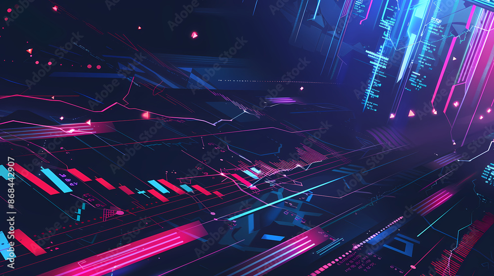 Market trade binary option trading platform, space for text, vector illustration Market trade binary option trading platform, space for text, vector illustration