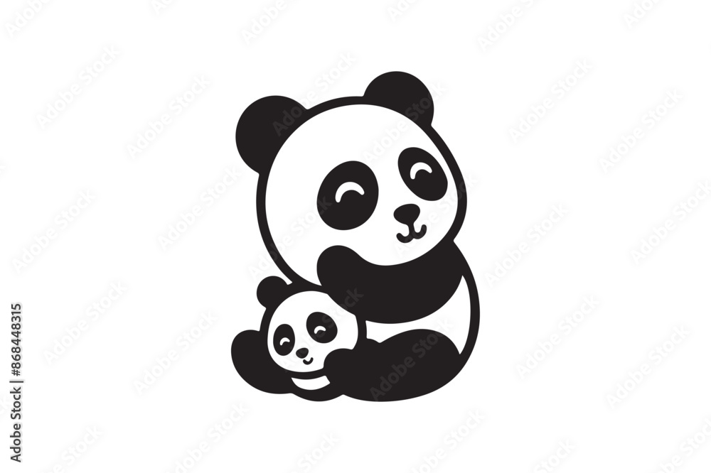 Panda silhouette vector illustration Panda silhouette vector illustration
