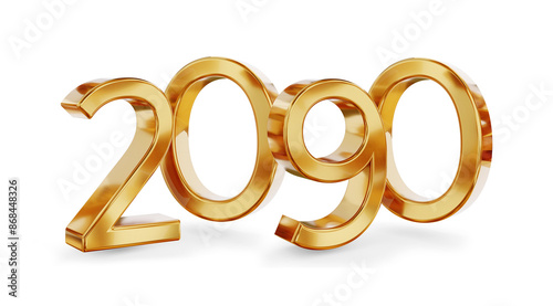 2090, number golden metalli...