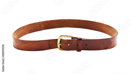 Leather belt isolated on white background.