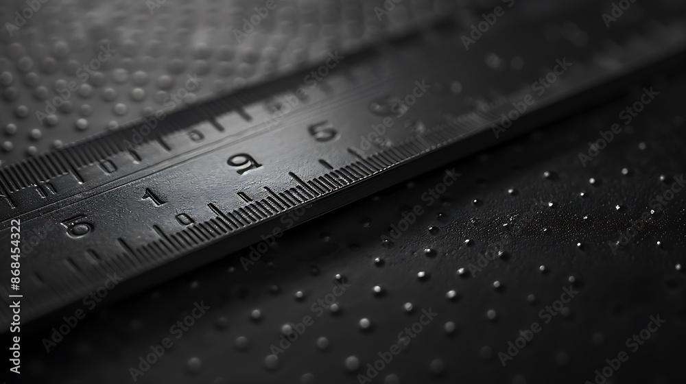 The smooth surface of a plastic ruler with engraved measurements Stock ...