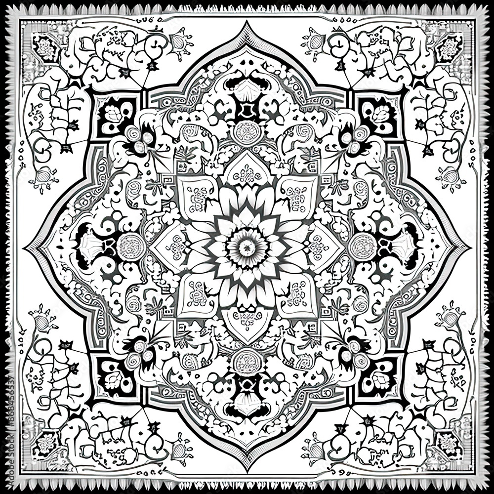 Obraz premium a black and white drawing of a flower