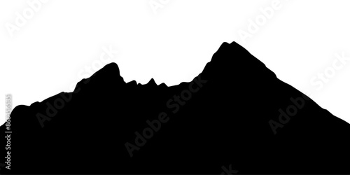 Vector silhouette of Mount Watzmann in the alps of Germany