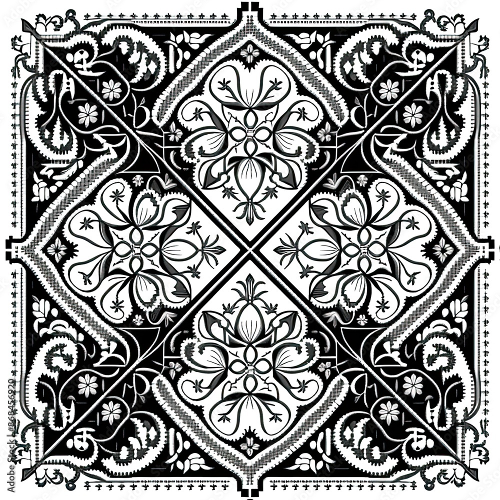 Fototapeta premium a black and white ornamental design