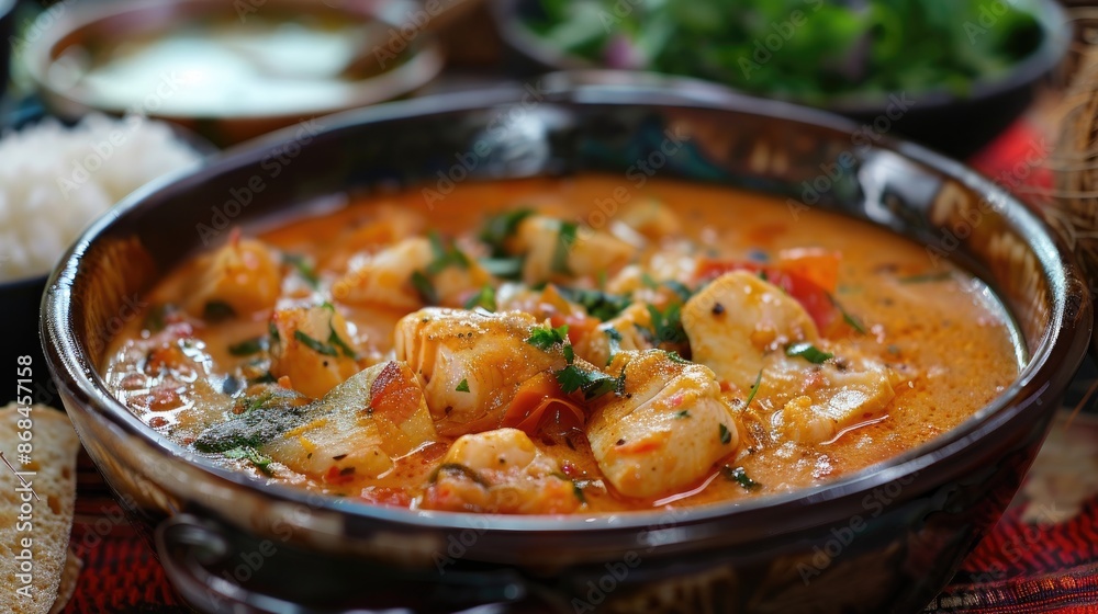 Brazilian moqueca (fish stew) with coconut milk Brazilian moqueca (fish stew) with coconut milk