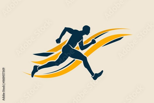 A running athlete striving for victory.