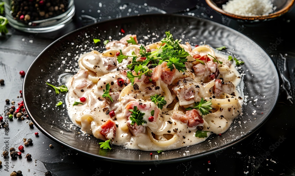 Creamy Pasta with Bacon, Parsley, and Peppercorns Creamy Pasta with Bacon, Parsley, and Peppercorns