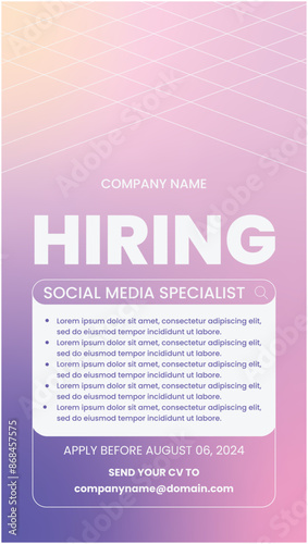 Hiring poster gradient pink