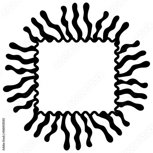 Black abstract frame in the form of a blot