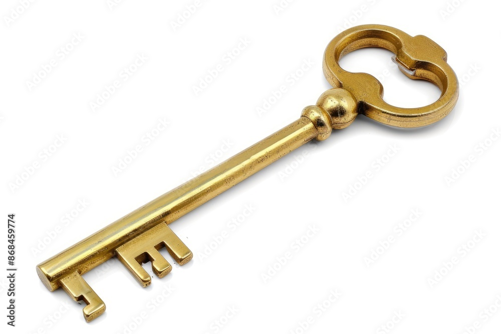 Single Key. Gold House Key Icon for Real Estate Concept Illustration Single Key. Gold House Key Icon for Real Estate Concept Illustration