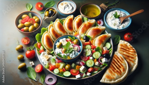 Wallpaper Mural Greek Salad and Dumplings Torontodigital.ca