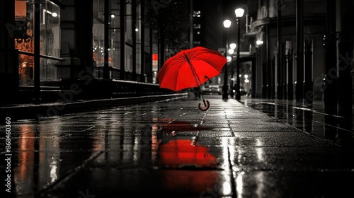 red umbrella on the ground