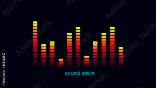 Abstract Sound Wave Digital Frequency wavelength graphic design Illustration 
