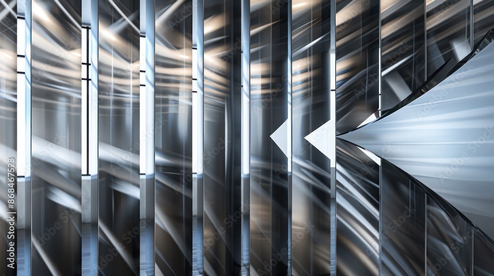 Screen wall featuring a series of pivoting metallic blades, each coated in a matte black finish to provide both privacy and a sleek aesthetic Screen wall featuring a series of pivoting metallic blades, each coated in a matte black finish to provide both privacy and a sleek aesthetic