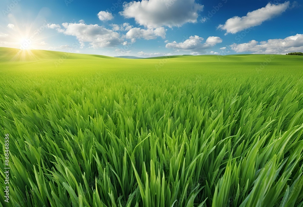 green field and blue sky green field and blue sky