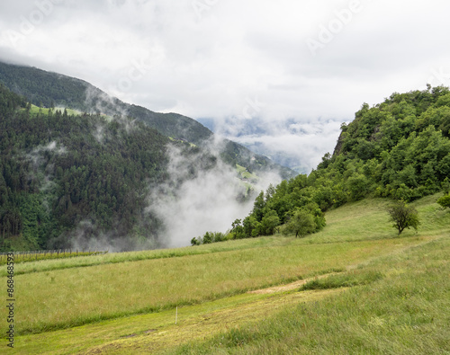 Landscape in Villnoess Valley in South Tyrol photo