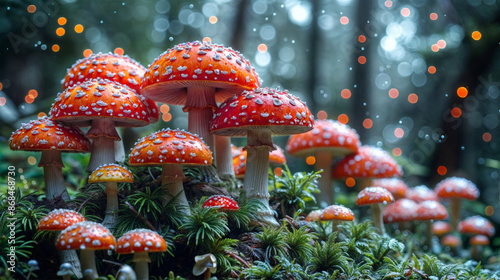 毒キノコ(横)  poisonous mushroom   Generative AI