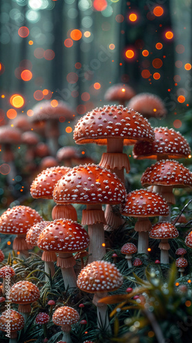 毒キノコ(縦)  poisonous mushroom   Generative AI