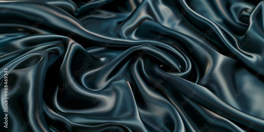 Fototapeta premium background made of draped fabric of dark emerald color. place for text.