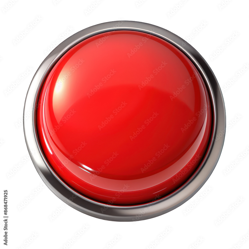 Red blank button 3d isolated on transparent background Red blank button 3d isolated on transparent background