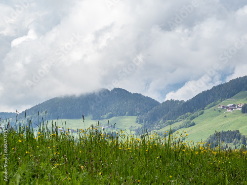 Landscape in Villnoess Valley in South Tyrol photo