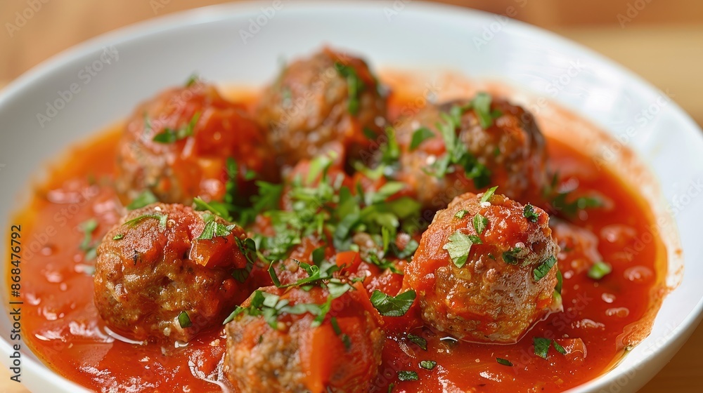 Spanish albondigas (meatballs) in tomato sauce Spanish albondigas (meatballs) in tomato sauce