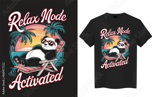 Relax Mood Activated Retro Typography T-Shirt Design .
 photo