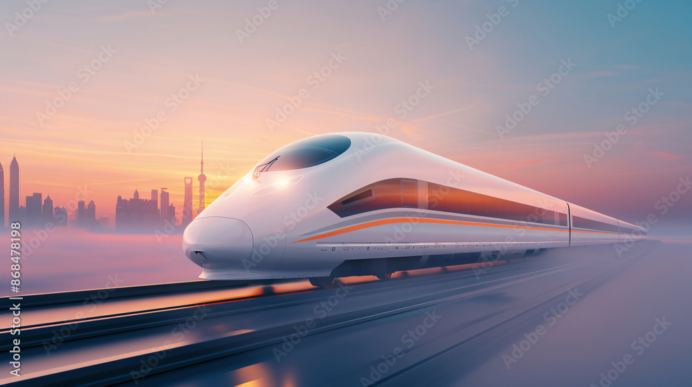 A train speeding over the city
A train speeding over the city