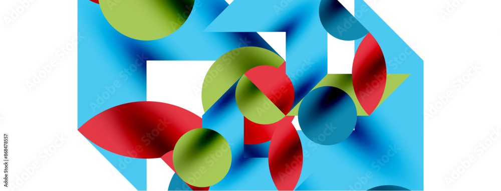 Circle pattern, round elements with lines and arrows composition for wallpaper, banner, background or landing
