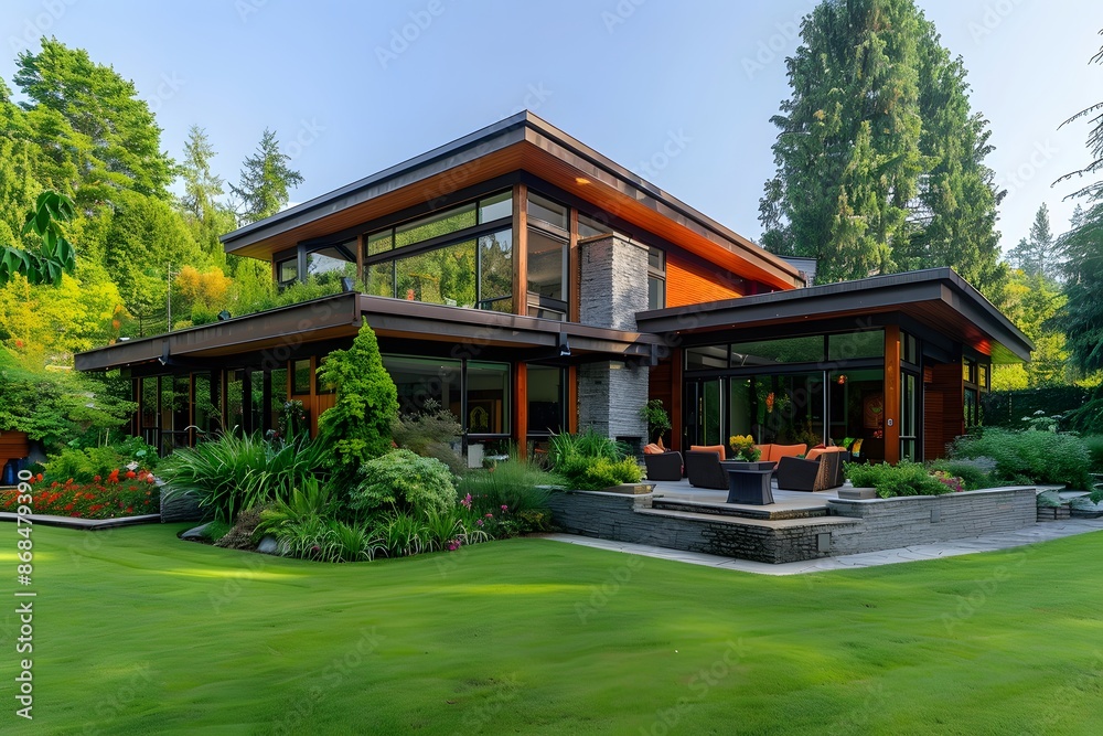 Beautiful modern house with a beautiful garden Beautiful modern house with a beautiful garden
