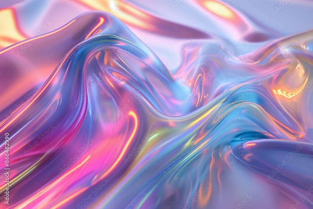 Vibrant, fluid waves of color create a dynamic abstract design with a glossy, pastel, and bright appearance Vibrant, fluid waves of color create a dynamic abstract design with a glossy, pastel, and bright appearance