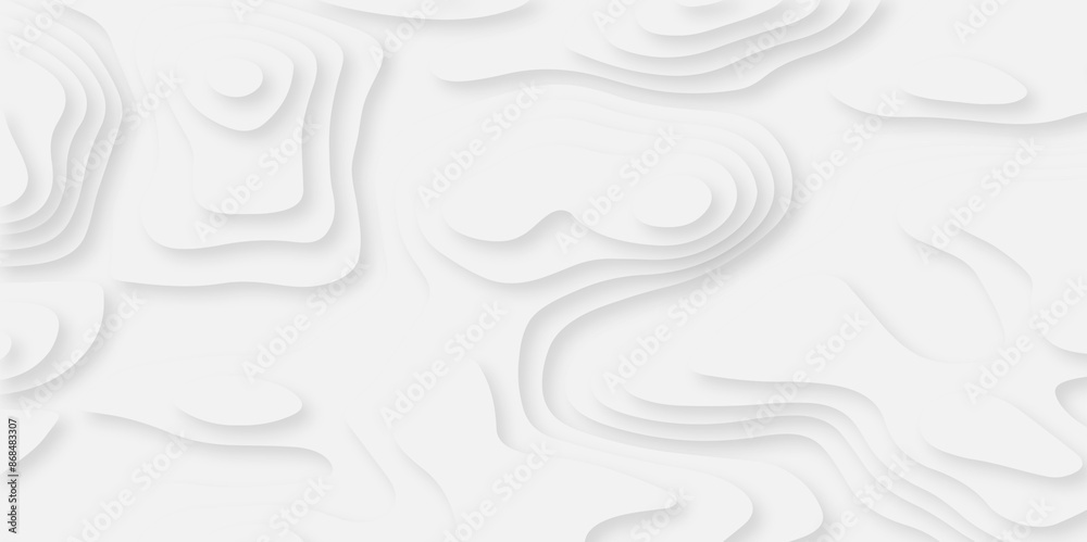 Luxury digital smooth creative white and gray abstract 3d papercut spiral and circle round grid map topography origami dynamic lines vector illustration background. Luxury digital smooth creative white and gray abstract 3d papercut spiral and circle round grid map topography origami dynamic lines vector illustration background.