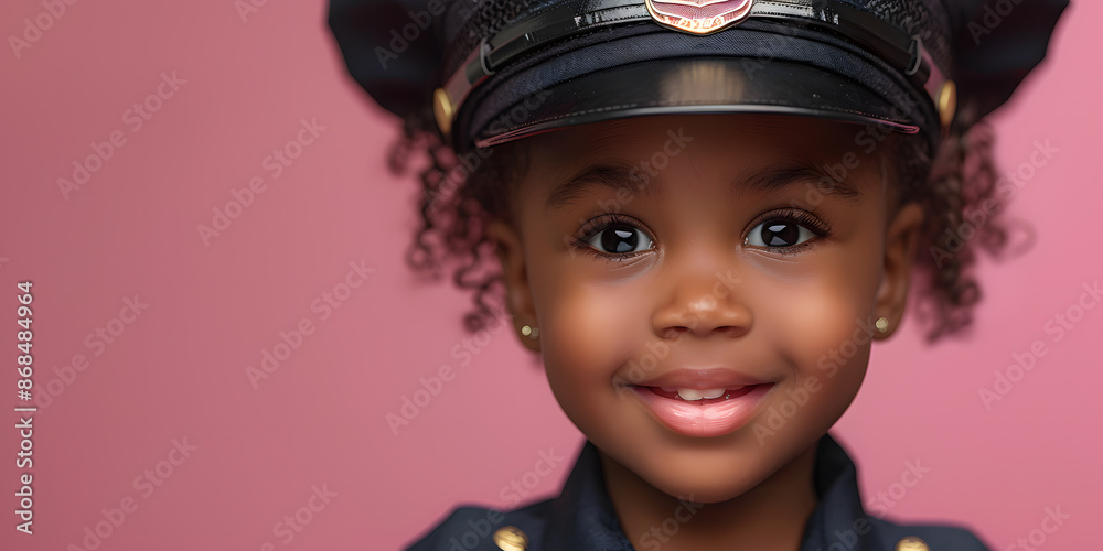 black smiling baby girl police officer black smiling baby girl police officer