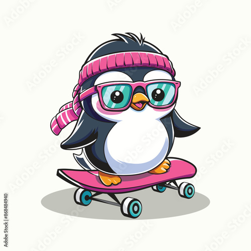 Cute and Adorable Penguin Skater With Separated Layer