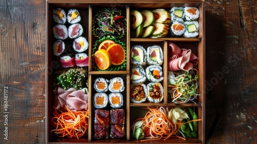 Sets of rolls and Sushi, delicious healthy Asian Food. Image for cafe menu, Banner