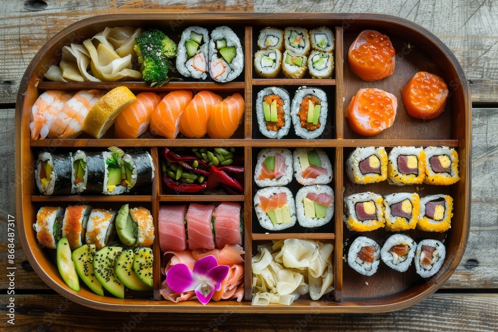 Sets of rolls and Sushi, delicious healthy Asian Food. Image for cafe menu, Banner Sets of rolls and Sushi, delicious healthy Asian Food. Image for cafe menu, Banner