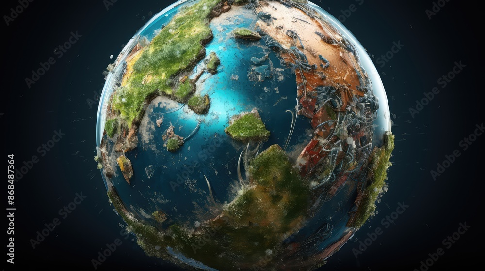 Fototapeta premium sick planet Black Background