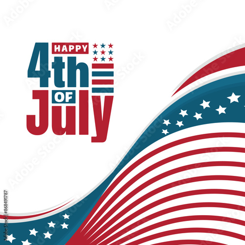 American independence day social media post template. 4th of july or usa national day and united states flag. Republic day flyer.