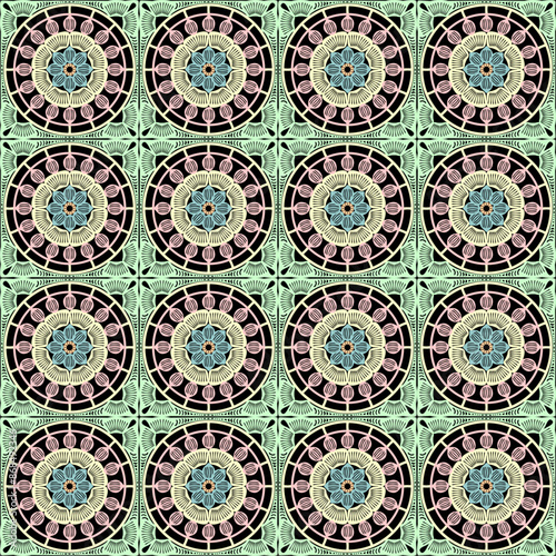 Pattern with crochet granny square wallpaper handmade decorative art design print 